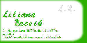 liliana macsik business card